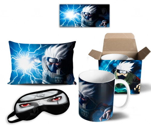 Caneca + Kit Kakashi Anime Naruto Shippuden - Mod 003