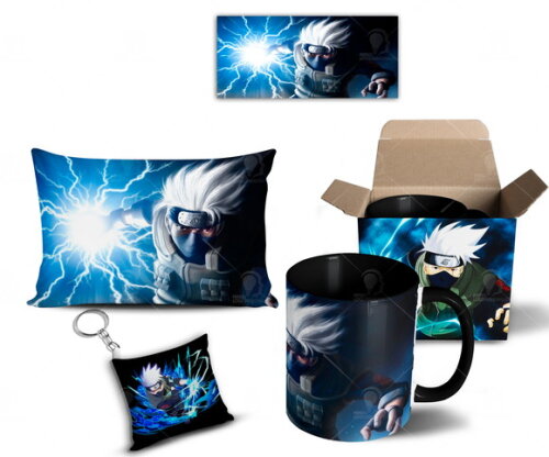 Caneca + Kit Kakashi Anime Naruto Shippuden - Mod 004