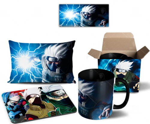 Caneca + Kit Kakashi Anime Naruto Shippuden - Mod 005