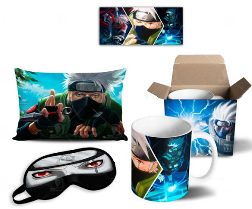 Caneca + Kit Kakashi Anime Naruto Shippuden - Mod 009