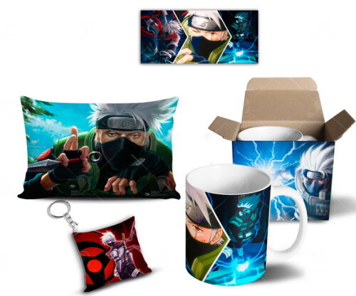 Caneca + Kit Kakashi Anime Naruto Shippuden - Mod 007