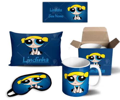 Caneca + Kit Meninas Super poderosas Lindinha Com Nome