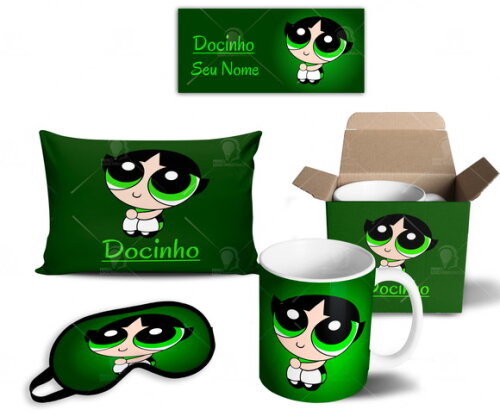 Caneca + Kit Meninas Super poderosas Docinho Com Nome
