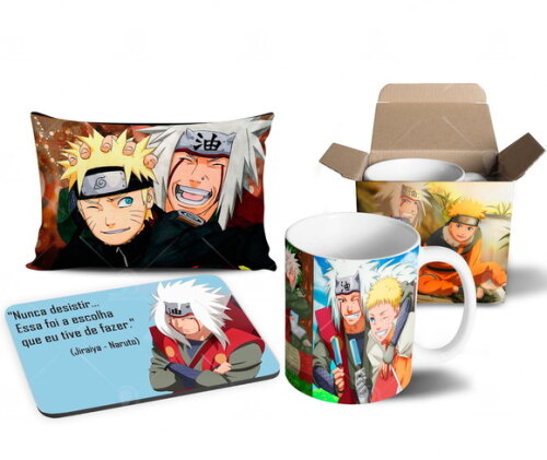 Caneca + Kit Naruto e Jiraya - Mod 002