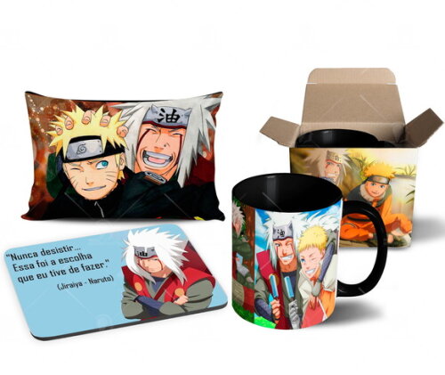 Caneca + Kit Naruto e Jiraya - Mod 005
