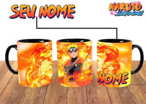 Caneca + Kit Naruto Shippuden com Nome - Mod 002