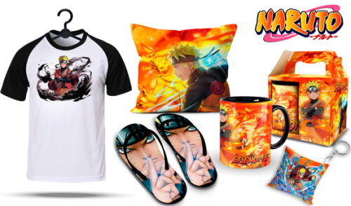 Caneca + Kit Naruto Shippuden com Nome - Mod 001