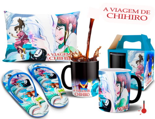 Caneca + Kit Personalizado a Viagem de Chihiro com Nome