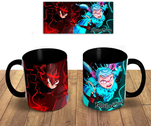 Caneca + Kit Personalizado Asta e Noelle Black Clover Md02