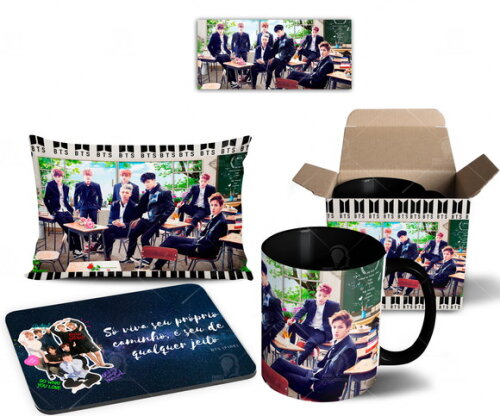 Caneca + Kit Personalizado BTS K-POP - Mod 005