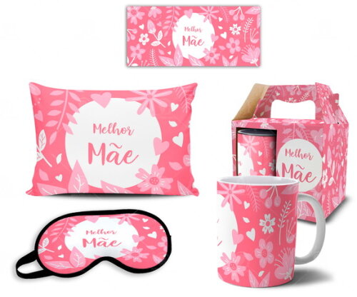 Caneca + Kit Personalizado Feliz dia das Mães - Mod 031
