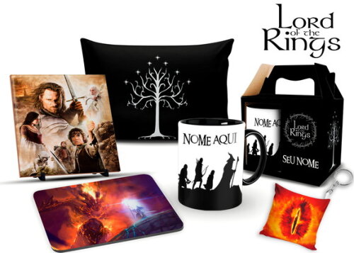 Caneca + Kit Personalizado Filme O Senhor do Anéis com Nome