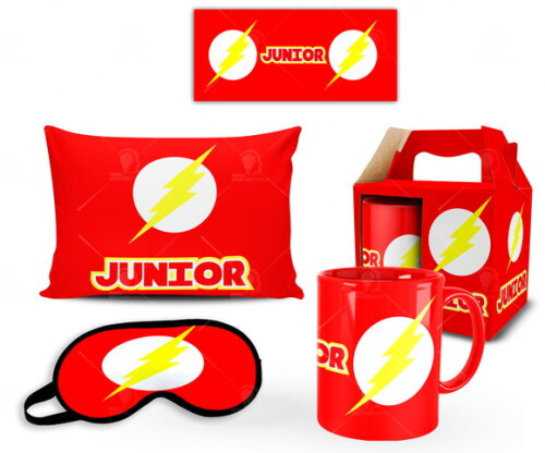 Caneca + Kit personalizado Flash com Nome Mod 002