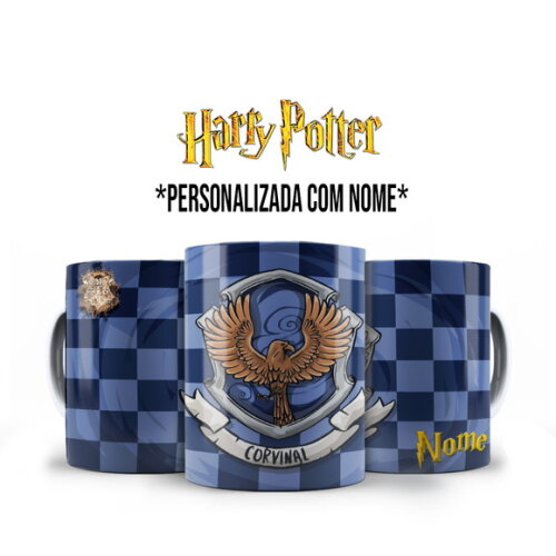 Caneca + Kit Personalizado Harry Potter Corvinal com Nome