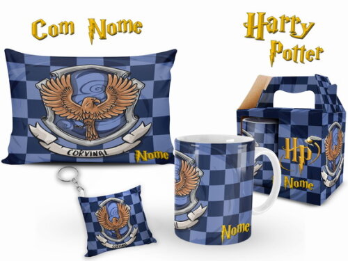 Caneca + Kit Personalizado Harry Potter Corvinal com Nome