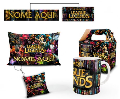 Caneca + Kit Personalizado League of Legends- Mod 001