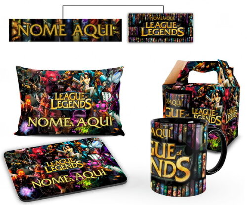 Caneca + Kit Personalizado League of Legends- Mod 004