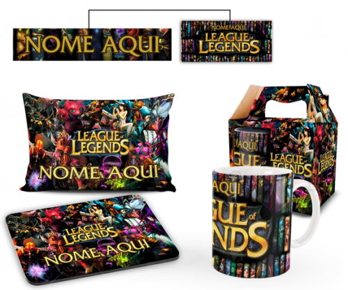 Caneca + Kit Personalizado League of Legends- Mod 003