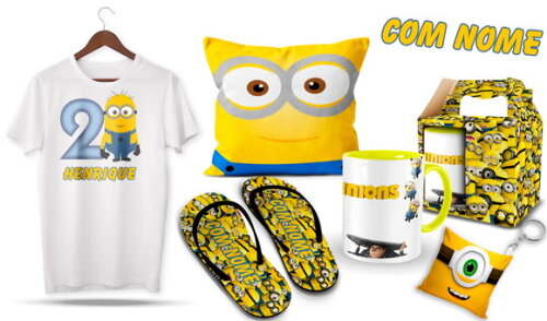 Caneca + Kit Personalizado Minions com Nome - Mod 001