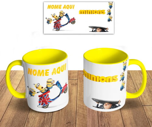 Caneca + Kit Personalizado Minions com Nome - Mod 001