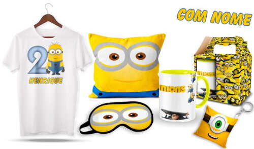 Caneca + Kit Personalizado Minions com Nome - Mod 002
