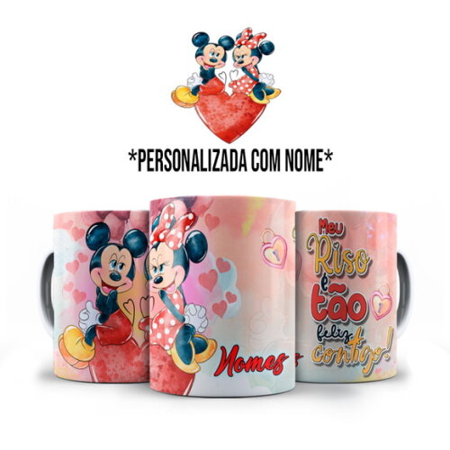 Caneca + Kit Personalizado Namorados Mickey e Minnie