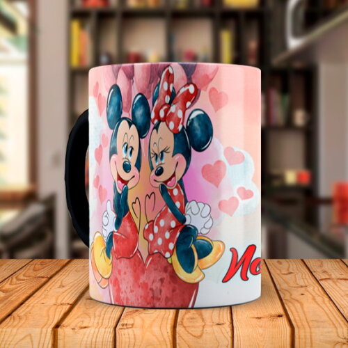 Caneca + Kit Personalizado Namorados Mickey e Minnie