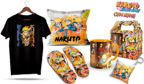 Caneca + Kit Personalizado Naruto Shippuden com Nome