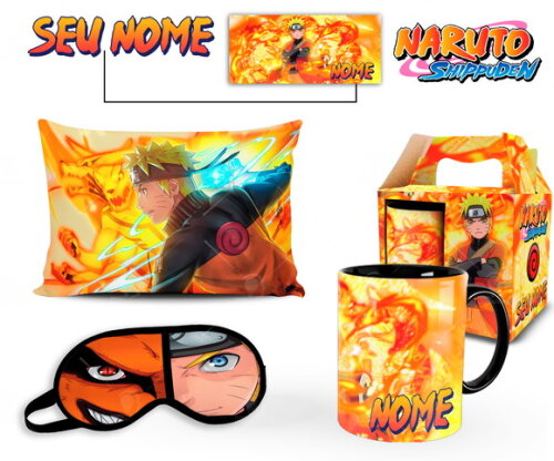 Caneca + Kit Personalizado Naruto Shippuden com Nome Mod 003