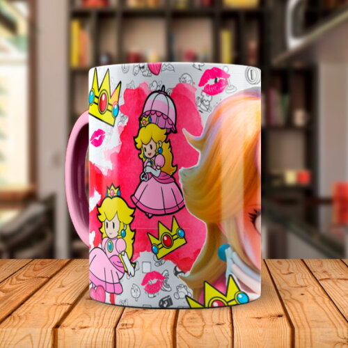 Caneca + Kit Personalizado Princesa Peach com Nome