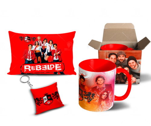 Caneca + Kit Personalizado Rebelde Banda RBD - Mod 004