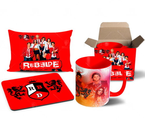 Caneca + Kit Personalizado Rebelde Banda RBD - Mod 006