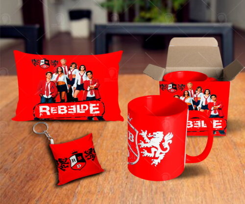 Caneca + Kit Personalizado Rebelde Banda RBD - Mod 008