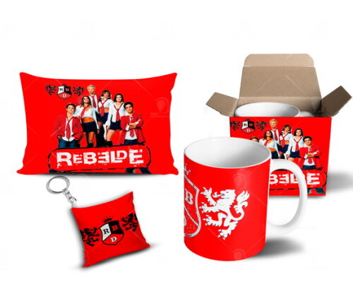 Caneca + Kit Personalizado Rebelde Banda RBD - Mod 011