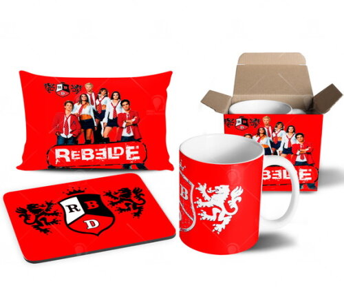 Caneca + Kit Personalizado Rebelde Banda RBD - Mod 012