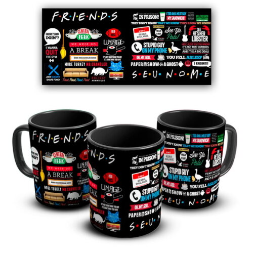 Caneca + Kit Personalizado Série Friends com Nome - Mod 003