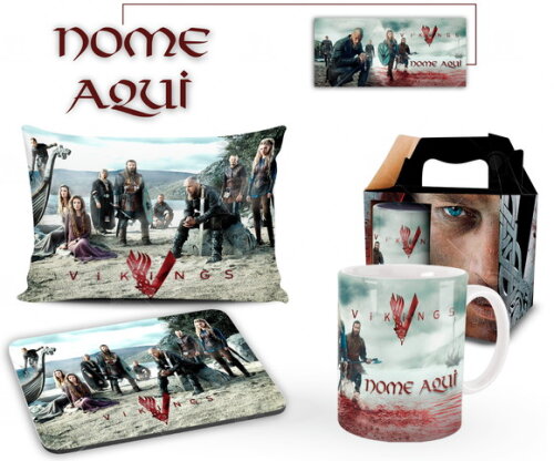 Caneca + Kit Personalizado Série Vikings com Nome - Mod002