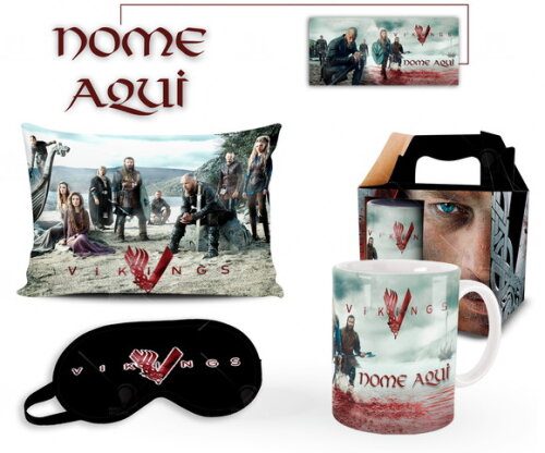 Caneca + Kit Personalizado Série Vikings com Nome - Mod003