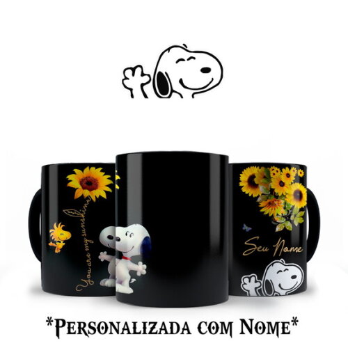 Caneca + Kit Personalizado Snoopy com Nome
