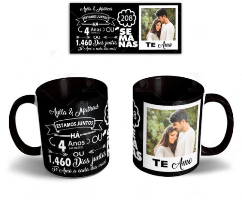 Caneca + Kit Presente Namorados Casamento Noivos - Mod 001