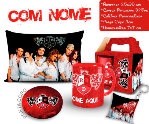 Caneca + Kit RBD Rebelde Personalize com Nome - Mod 001