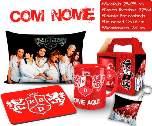 Caneca + Kit RBD Rebelde Personalize com Nome - Mod 002