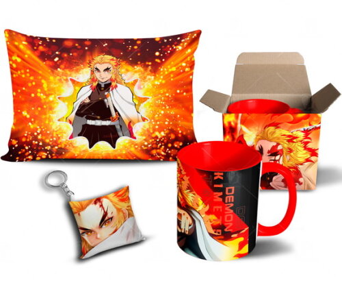 Caneca + Kit Rengoku kyojuro Demon Slayer - Mod 001