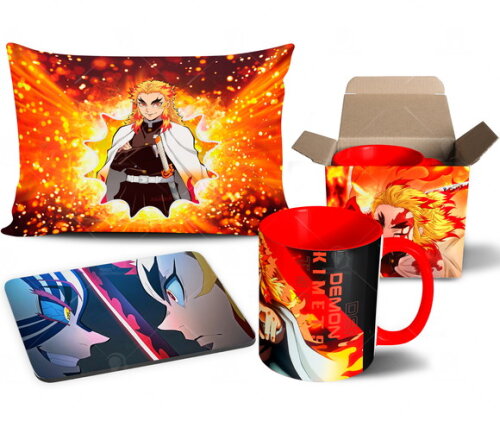 Caneca + Kit Rengoku kyojuro Demon Slayer - Mod 002