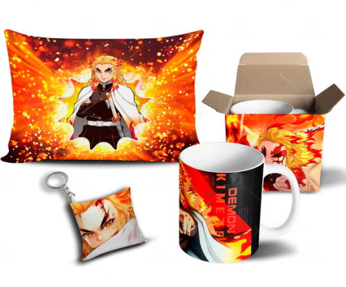 Caneca + Kit Rengoku kyojuro Demon Slayer - Mod 004