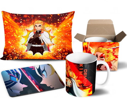 Caneca + Kit Rengoku kyojuro Demon Slayer - Mod 005