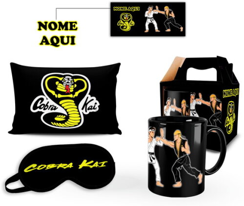 Caneca + Kit Série Cobra Kai com Nome Personalizado - Mod003