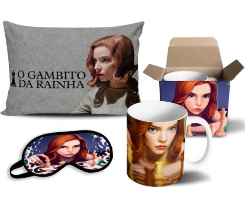 Caneca + Kit Série O Gambito da Rainha - Mod 003