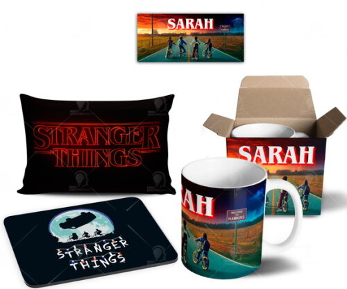 Caneca + Kit Série Stranger Things Netflix com Nome - Mod 08