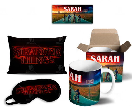 Caneca + Kit Série Stranger Things Netflix com Nome - Mod 09